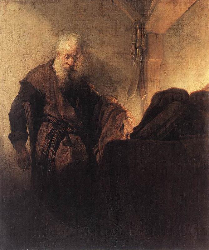 REMBRANDT Harmenszoon van Rijn St Paul at his Writing-Desk